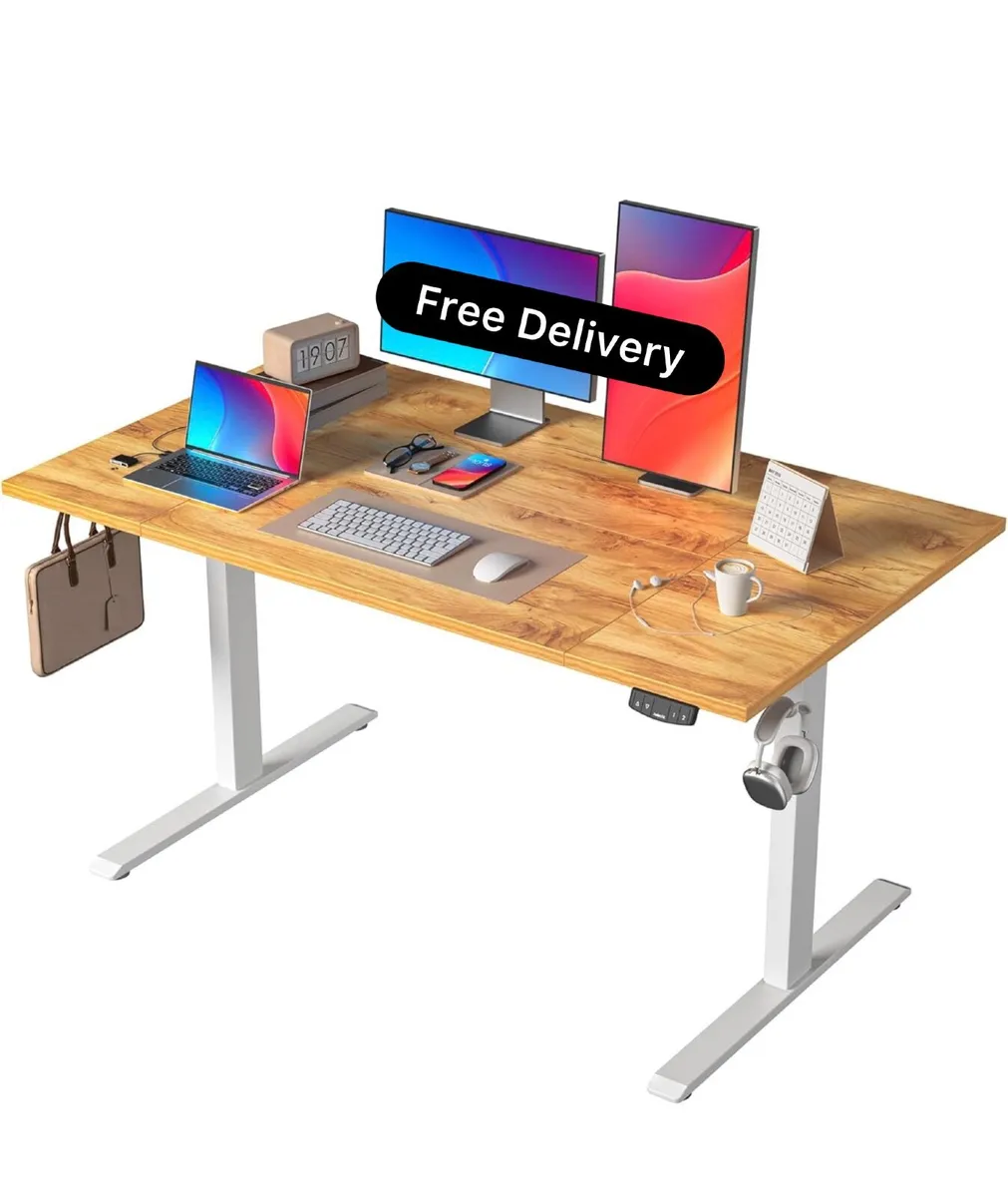 Height-Adjustable Electric Desk, 140x80 cm Sit-Sta - Image 1