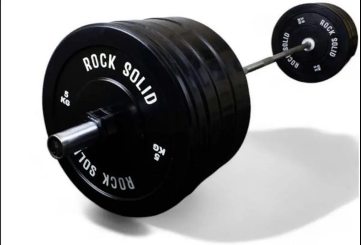 Olympic barbell + weight plates 127.5kg (new)