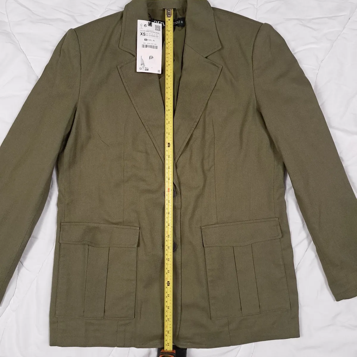 Zara Green Khaki Blazer Size XS/S - Image 4