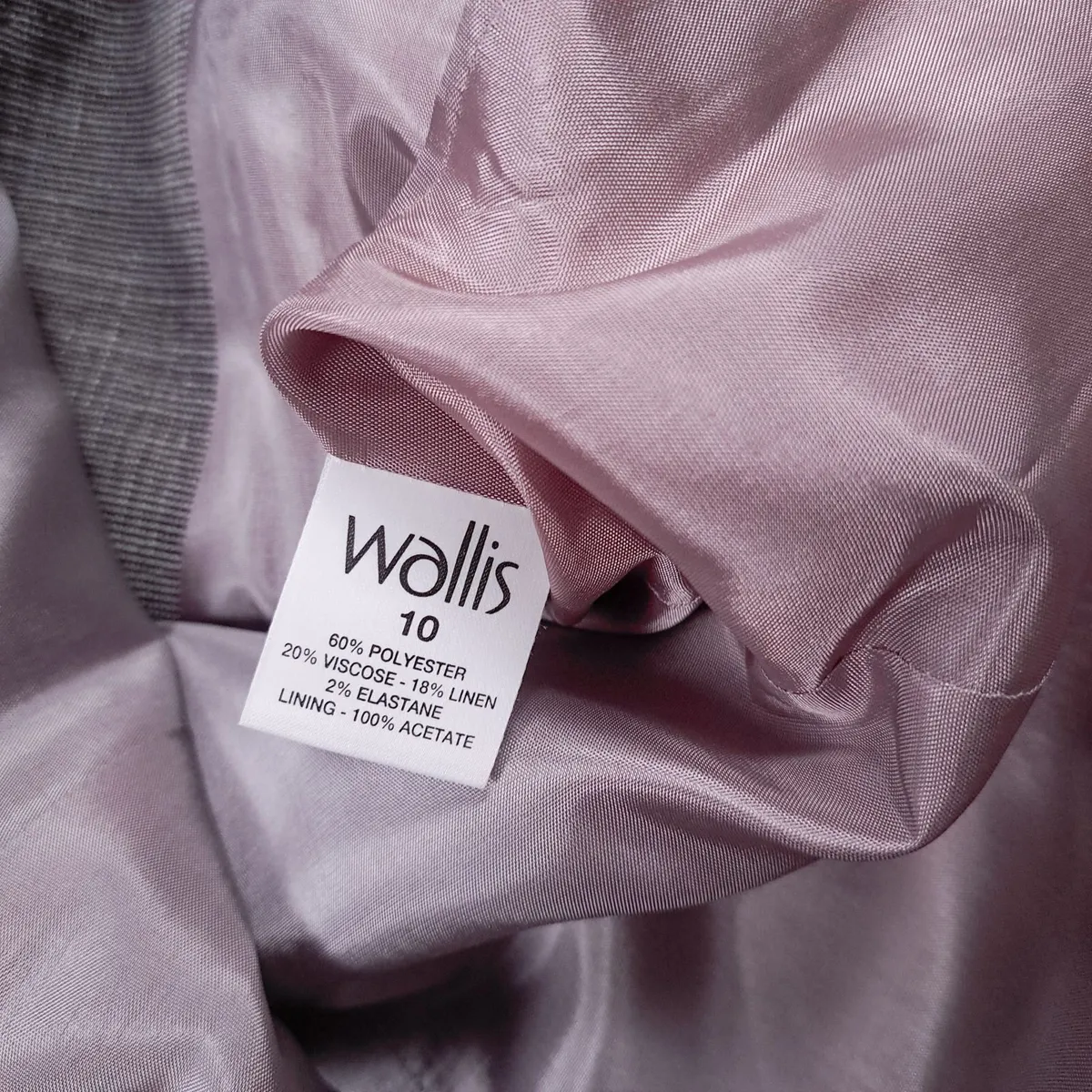 Wallis Grey Linen Blend Jacket Blazer 10UK/38EU - Image 2