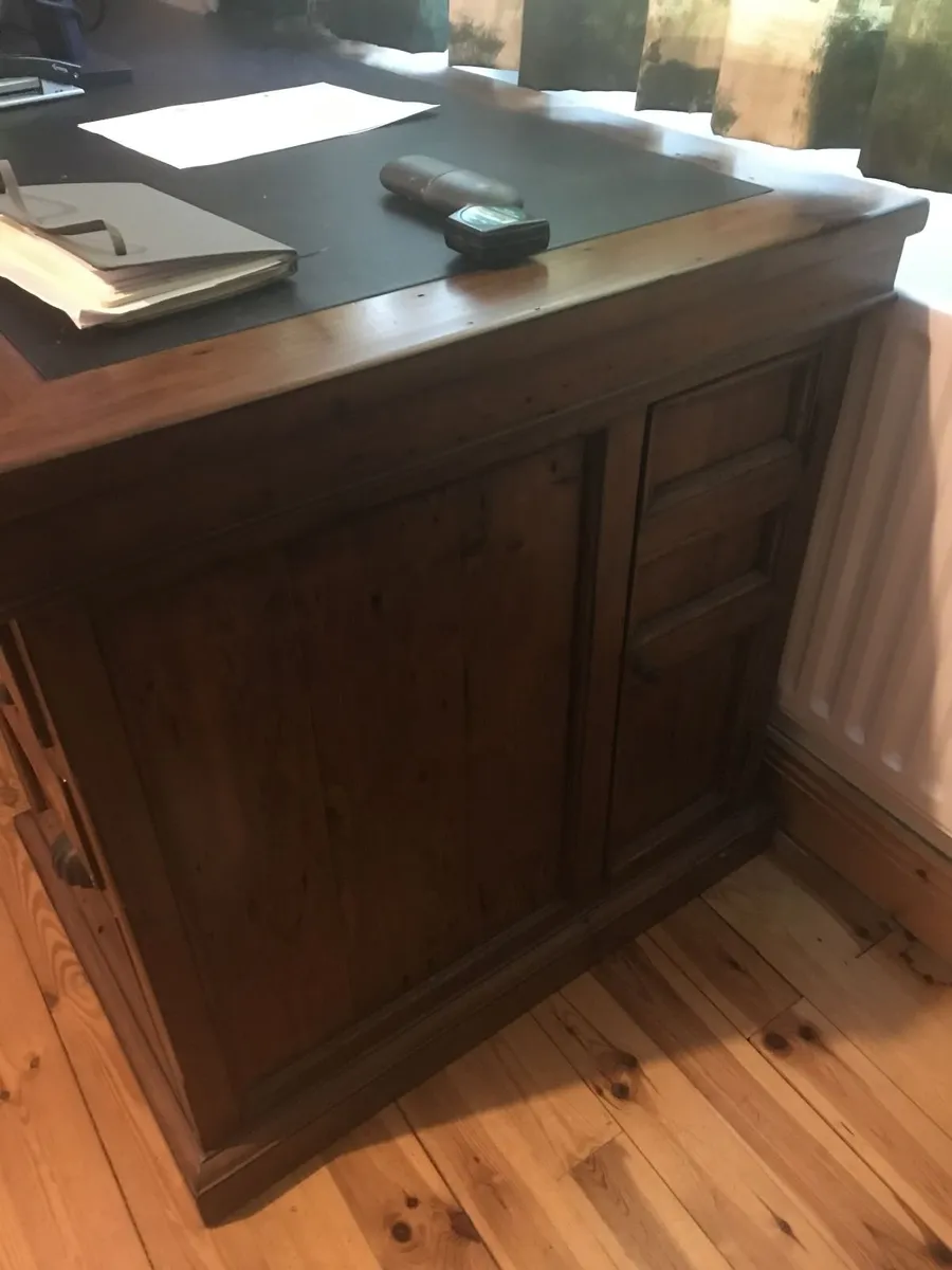 Large Solid Wood Executive Pedestal Desk - Image 3