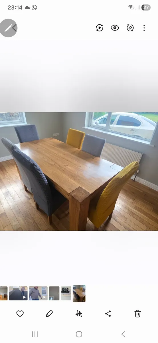 Solid Oak Dining Table & 6 Chairs