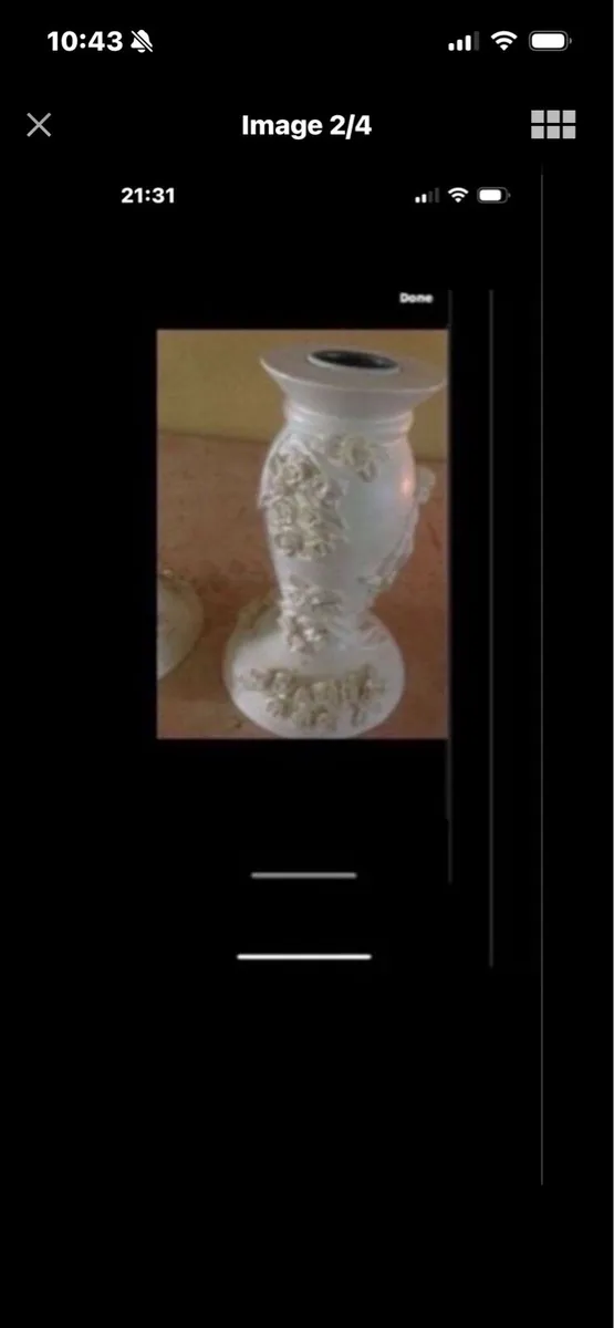 Vintage Cherub & Roses Candlestick Set - Image 2