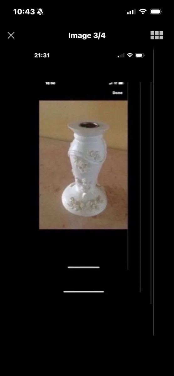 Vintage Cherub & Roses Candlestick Set - Image 3