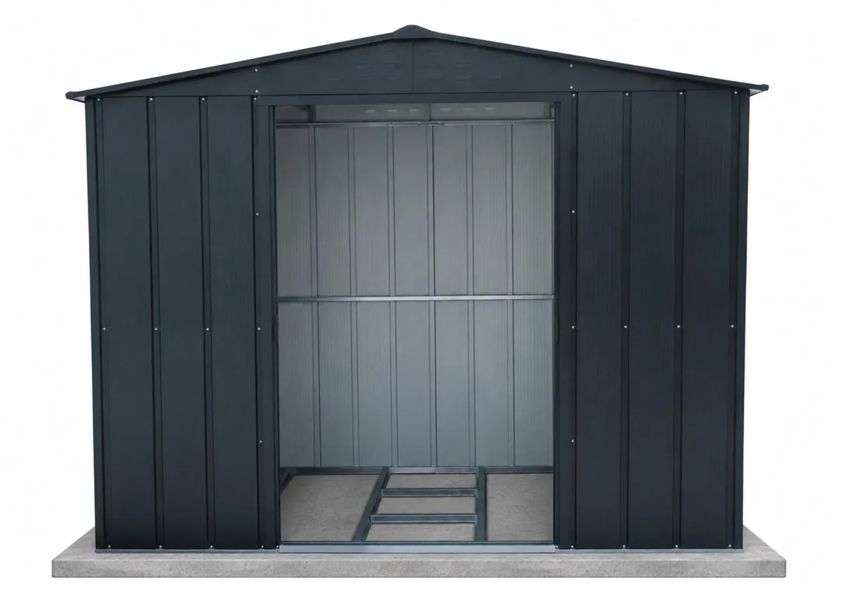 8×6 TOP Titan Steel Garden Shed – Grey - Image 3