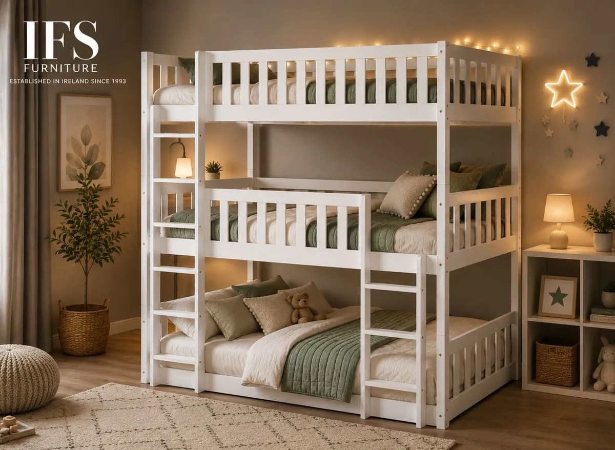 🔥 Brand New White Bunk Bed – Modern, Space Saving