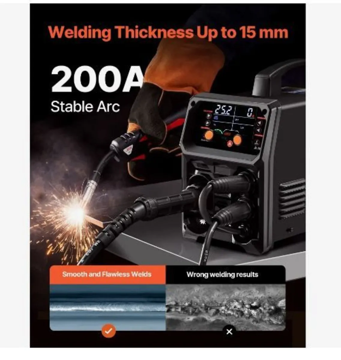 Pro MIG Welder, 200Amp Pluse Mig Welding - Image 3