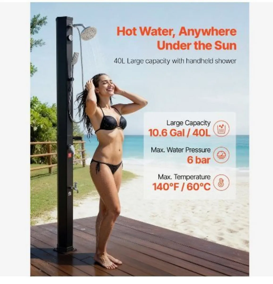 40L Solar Heated Shower - Image 2