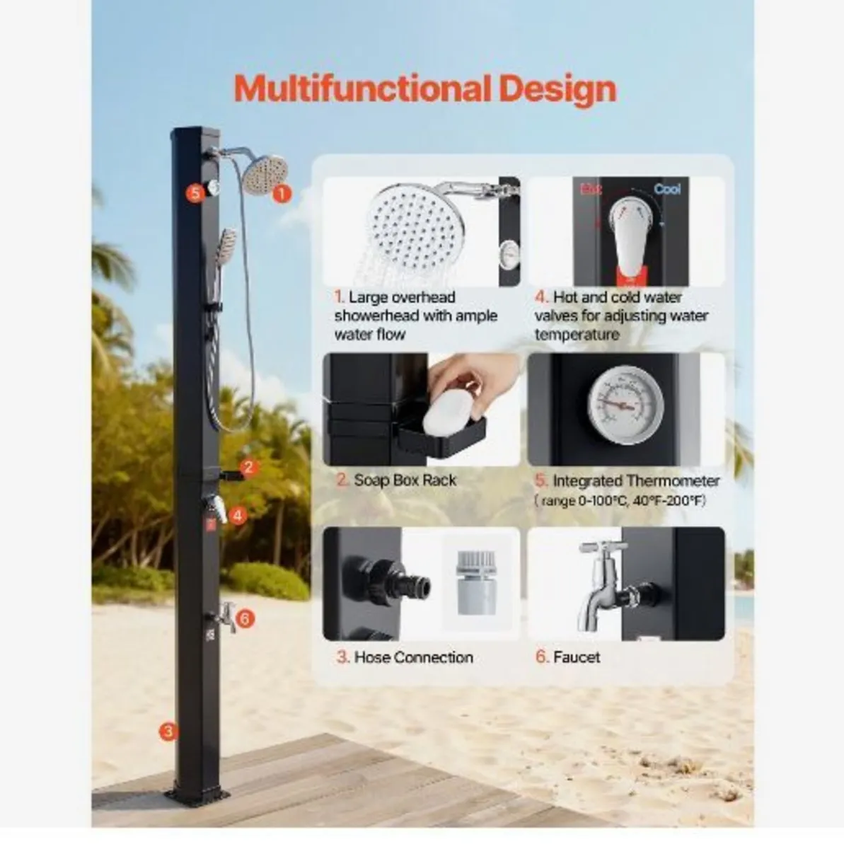 40L Solar Heated Shower - Image 4