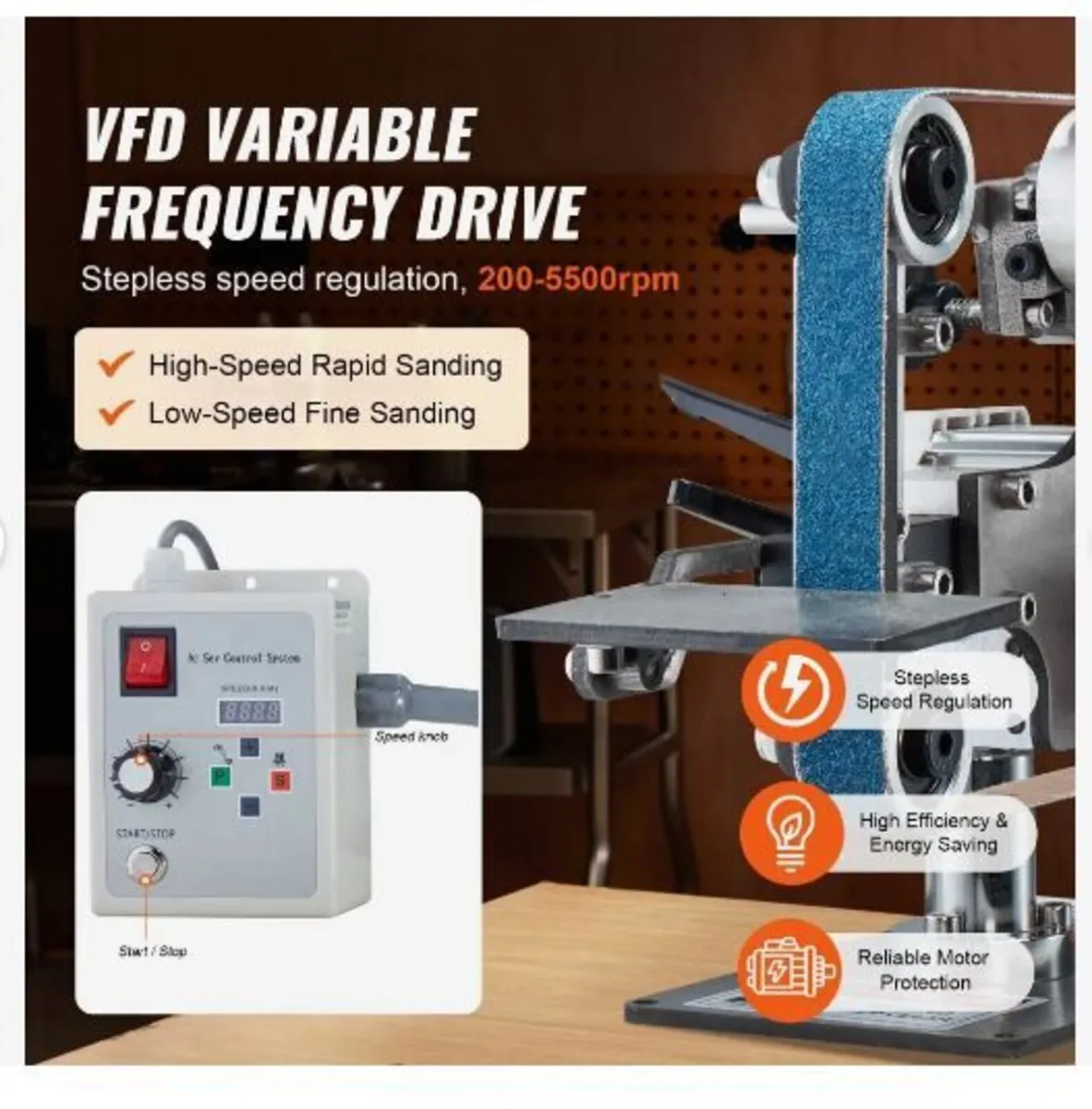 Belt Grinder Sander, 30 x 1-Inch Variable Speed - Image 4