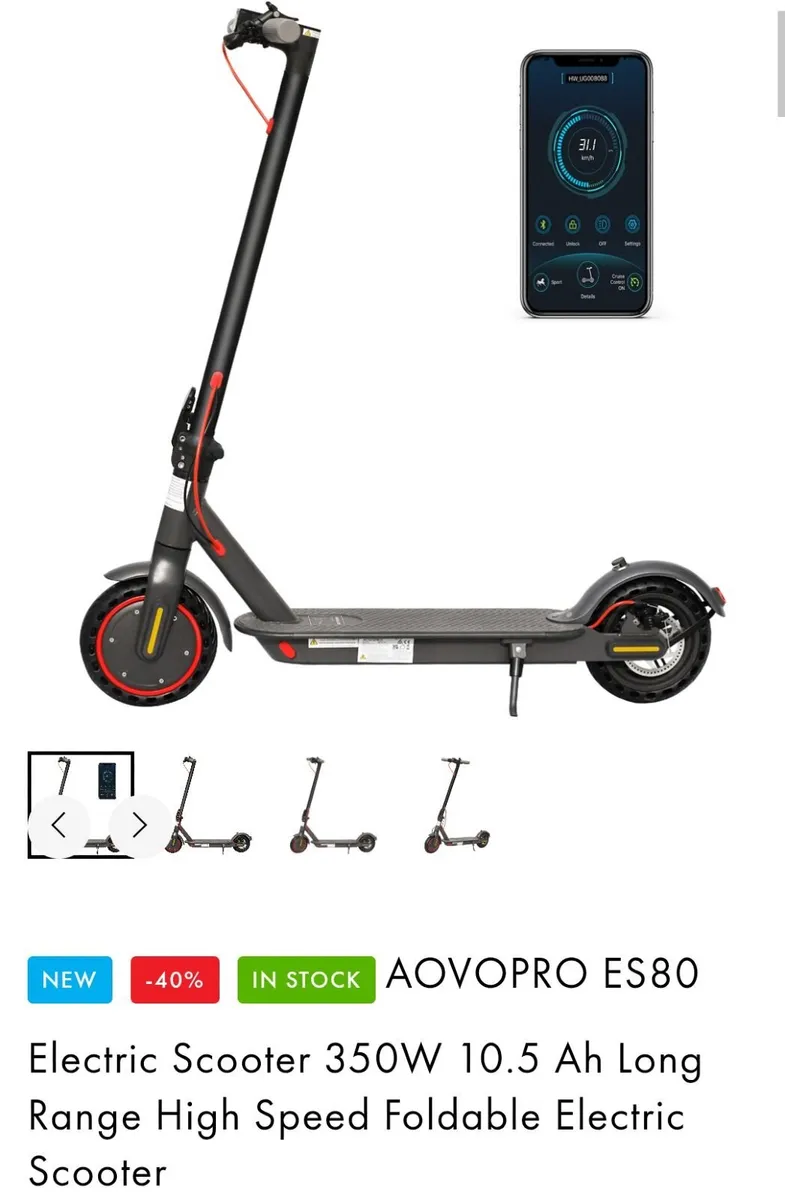 AOVOPRO ES80 Electric Scooter – Excellent Conditio - Image 1