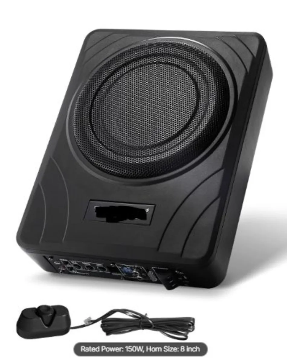 8" 400W Underseat Car Subwoofer, Slim Powered Car - Image 1