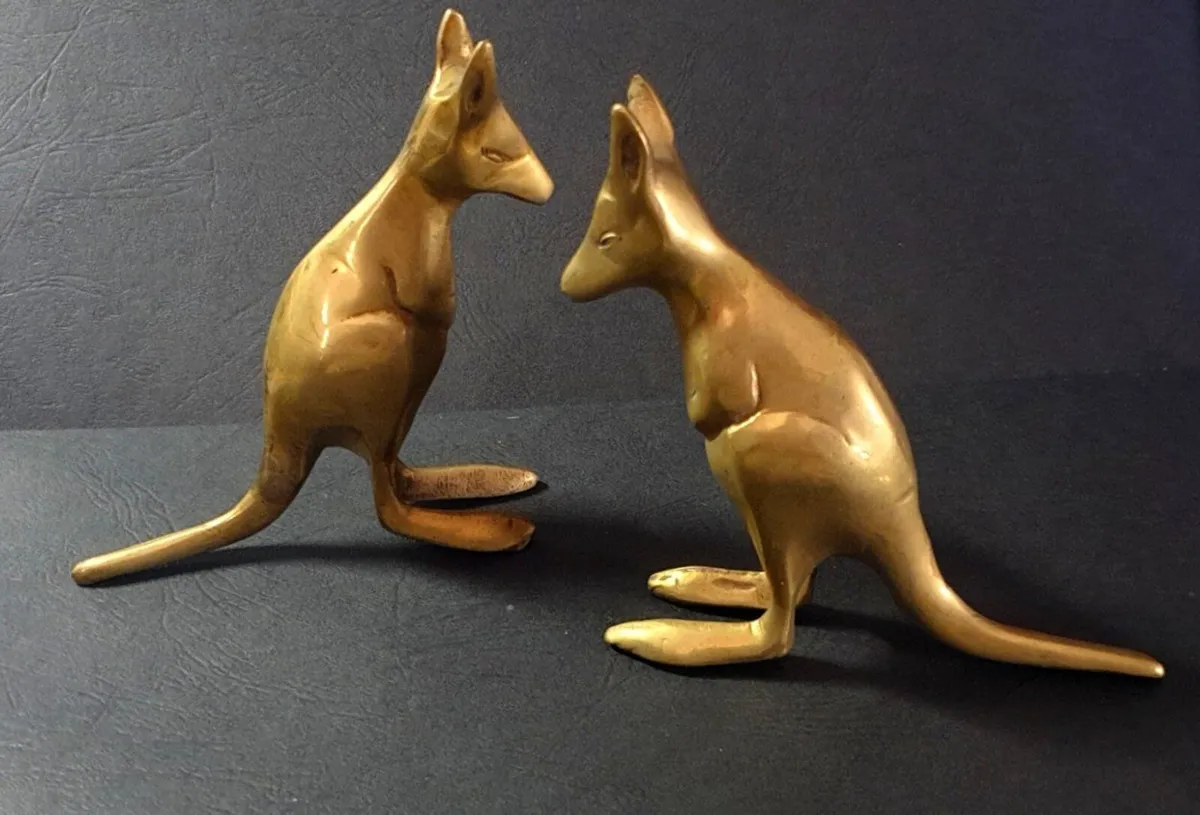 Pair Of Vintage Brass Kangaroo's (Bookends) - Image 1