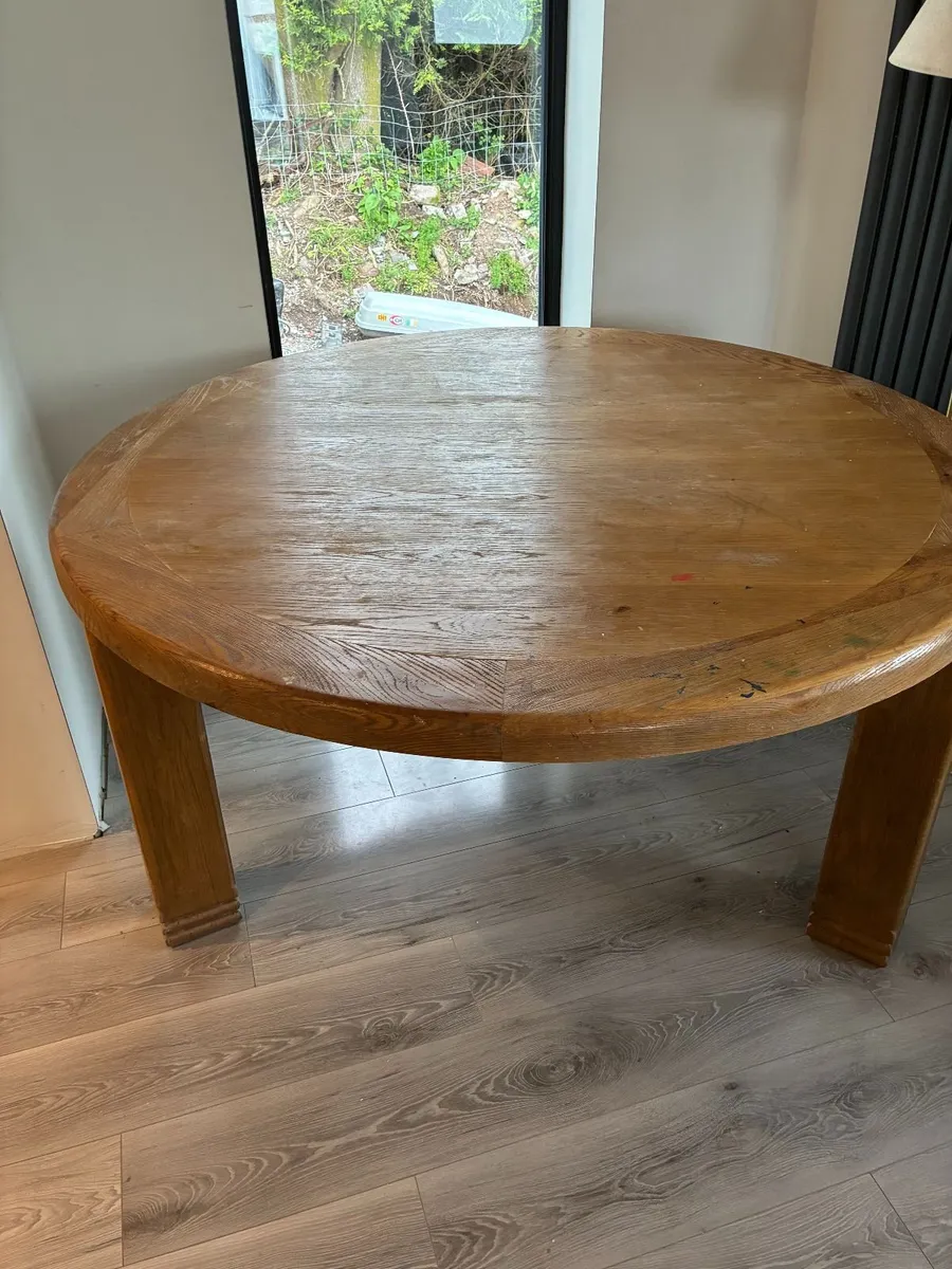 Solid Oak Round Dining Table - Image 1