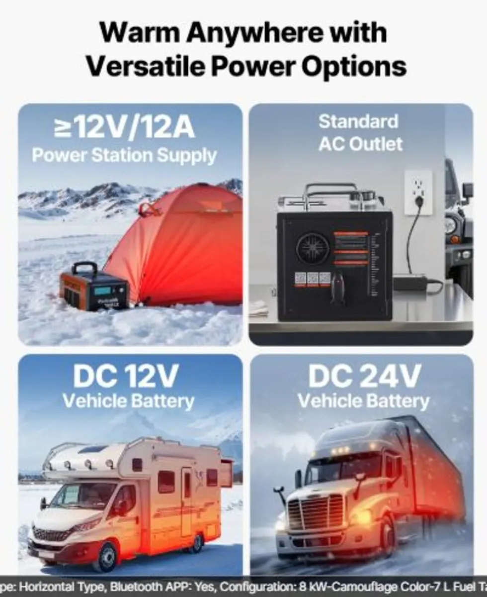 Diesel Heater,5-8KW,DC 12V/24V,All in One Portable - Image 3