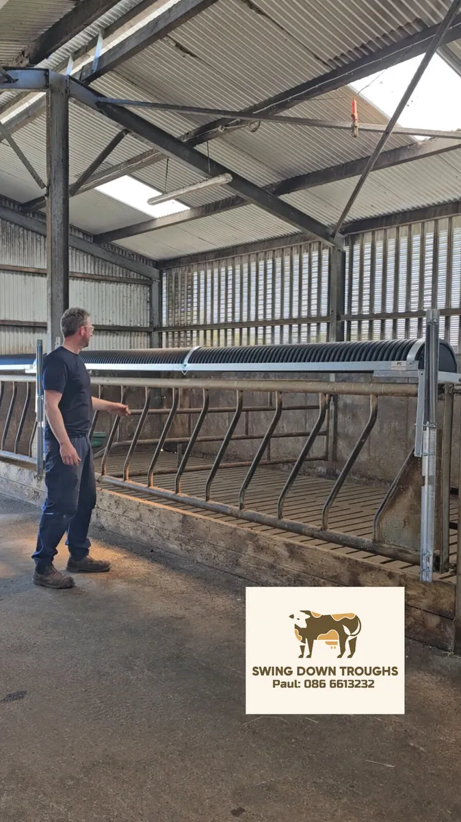 Swing Down Troughs, Fully Galvanised with Springs. - Image 2