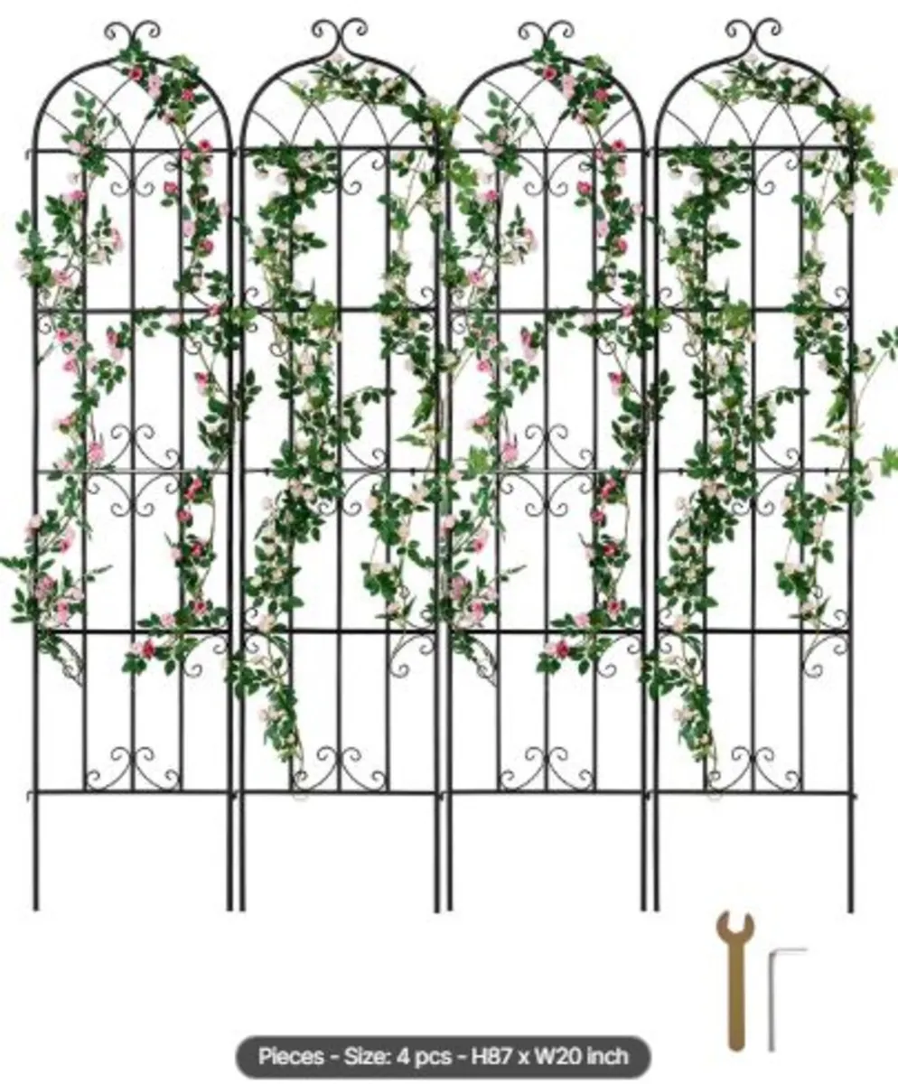 Garden Trellis for Climbing Plants,87x20 in,4pack - Image 1