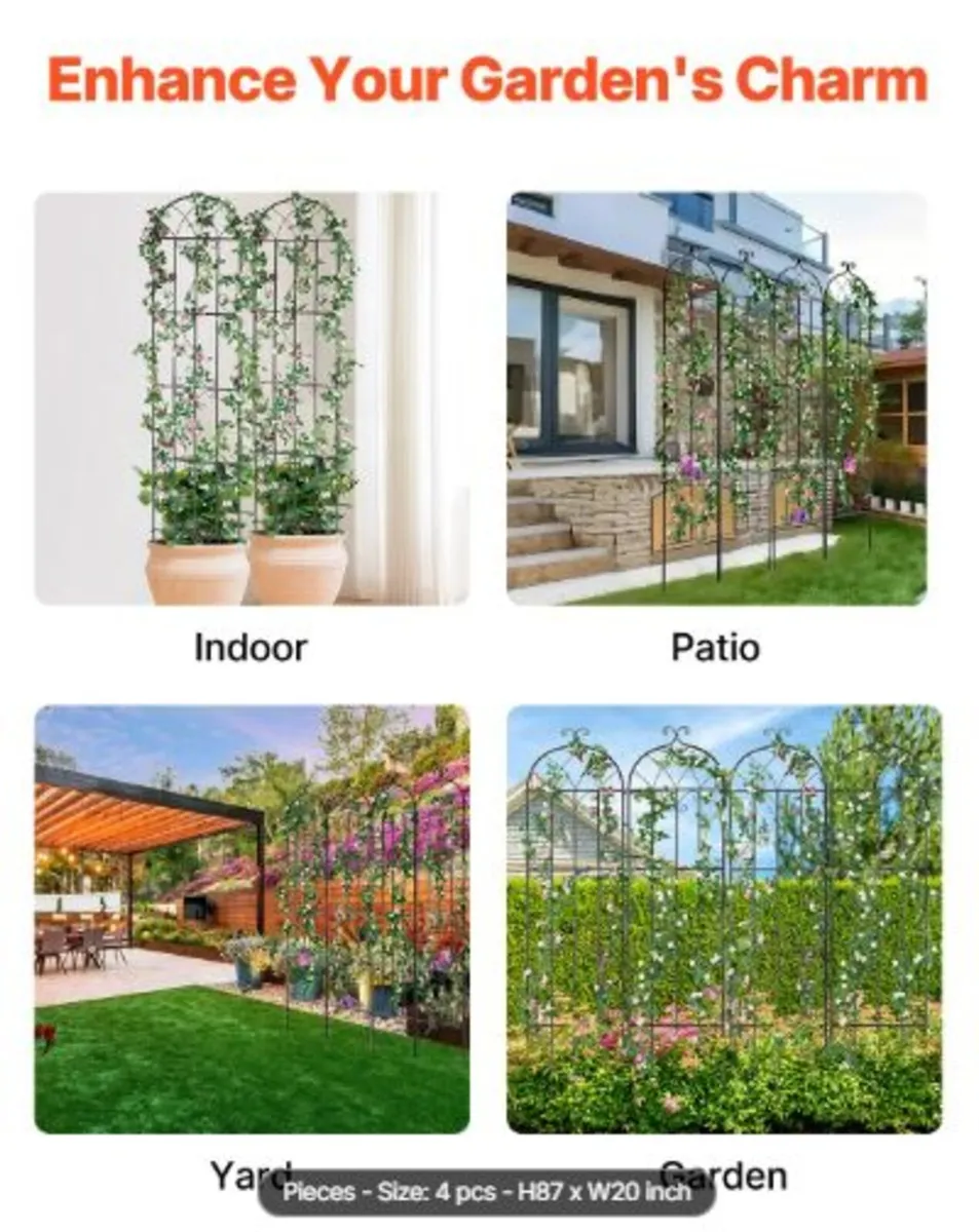 Garden Trellis for Climbing Plants,87x20 in,4pack - Image 4