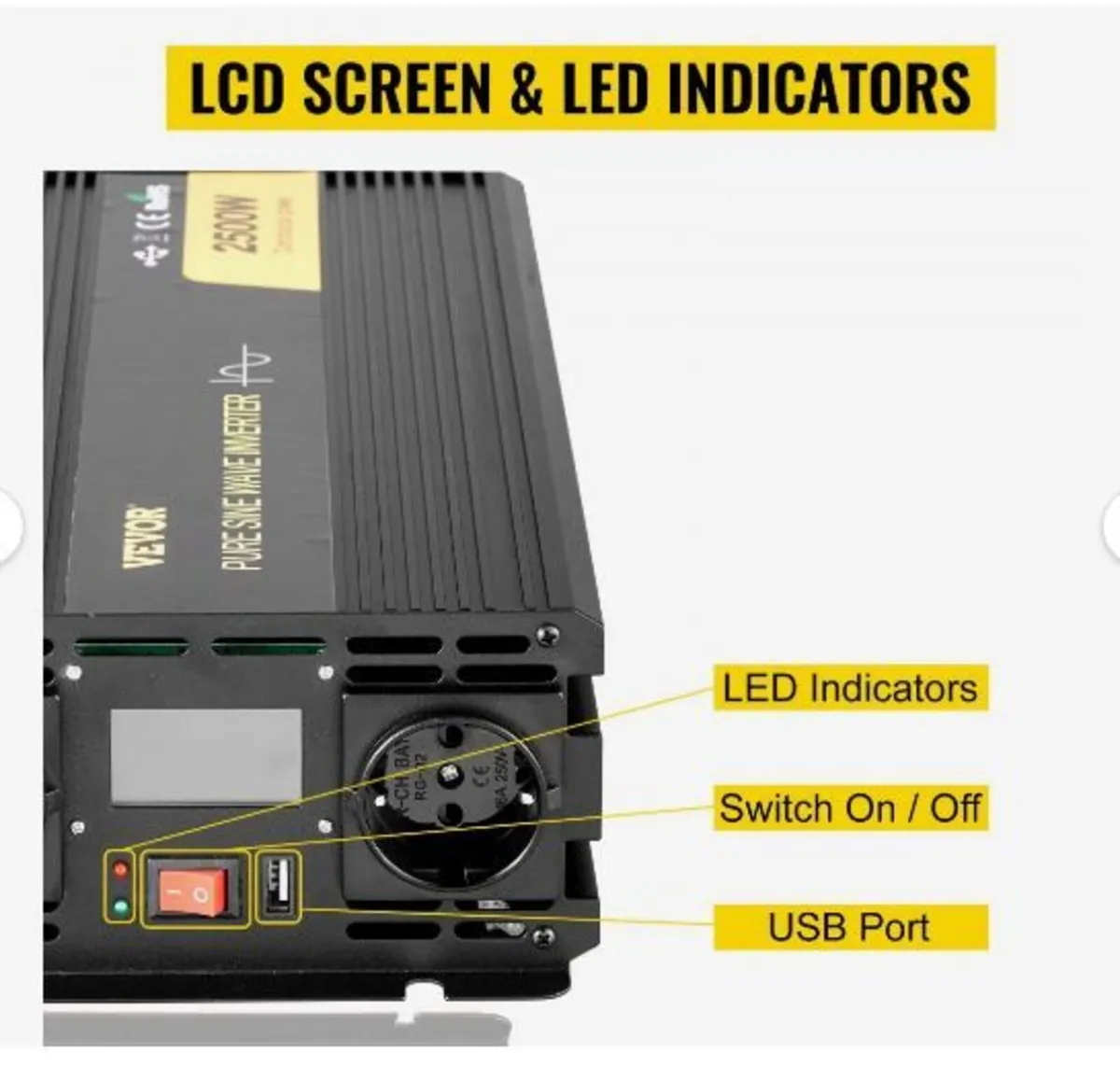 Pure Sine Wave Inverter 2500W Power Inverter - Image 2