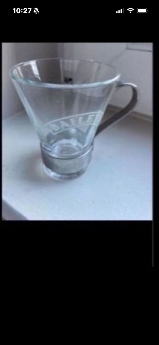 Rare Baileys Glasses With Metal Handles (6) - Image 1