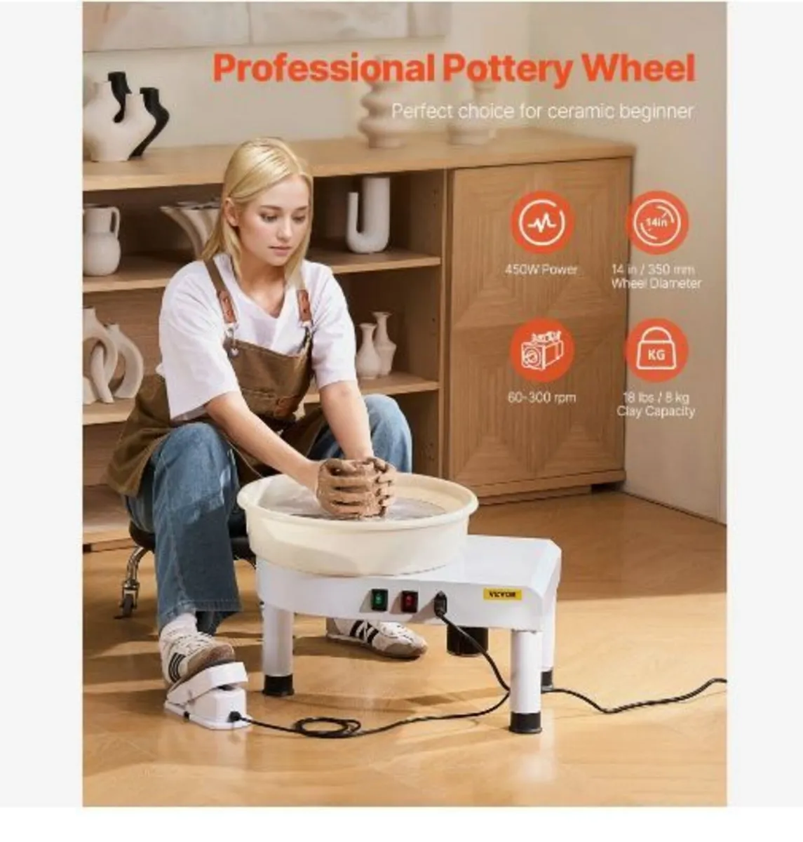 Pottery Wheel, 35 cm Ceramic Wheel Forming Machine - Image 1