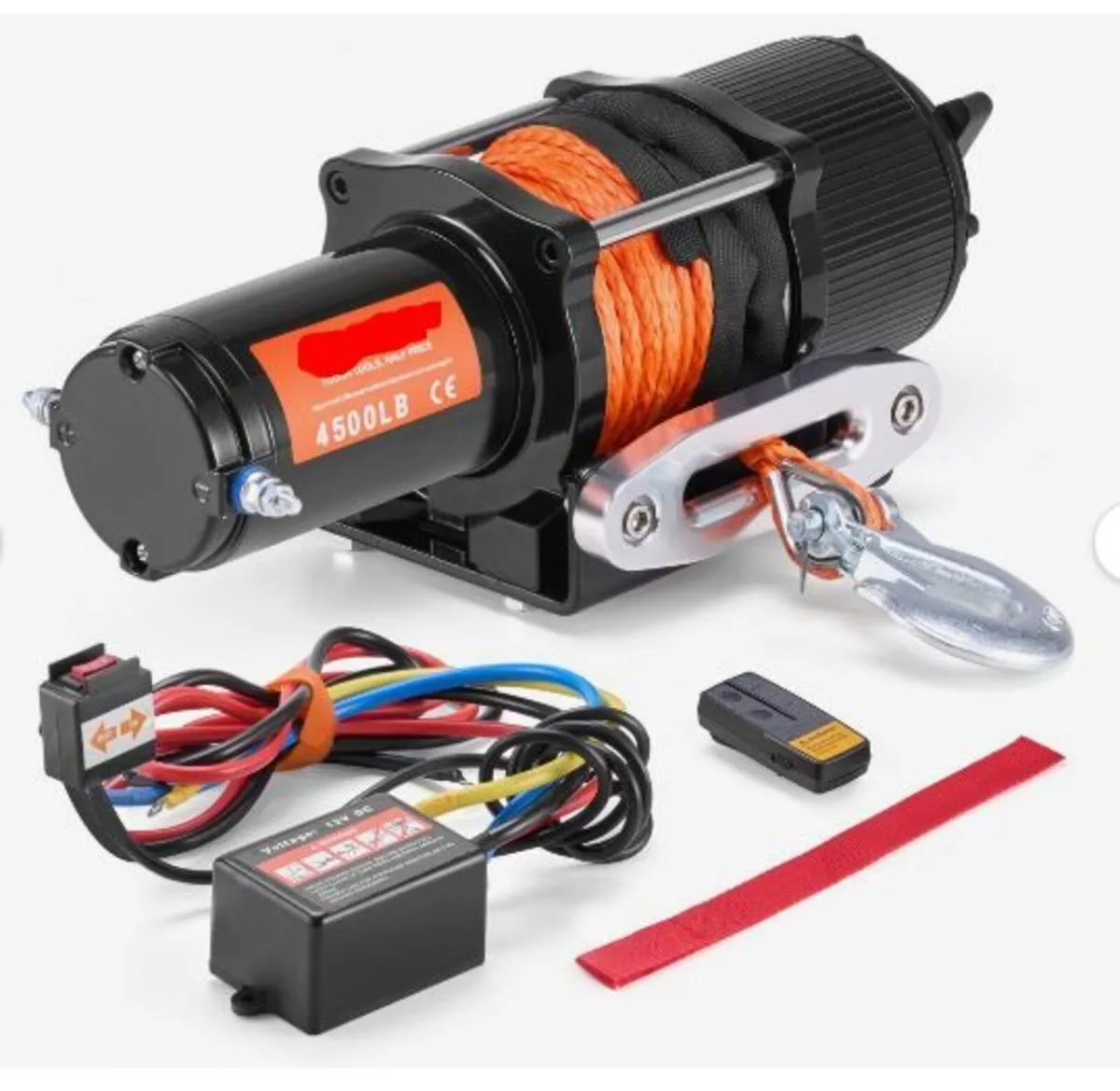 Electric Winch ATV UTV 2041.2 kg Synthetic - Image 1