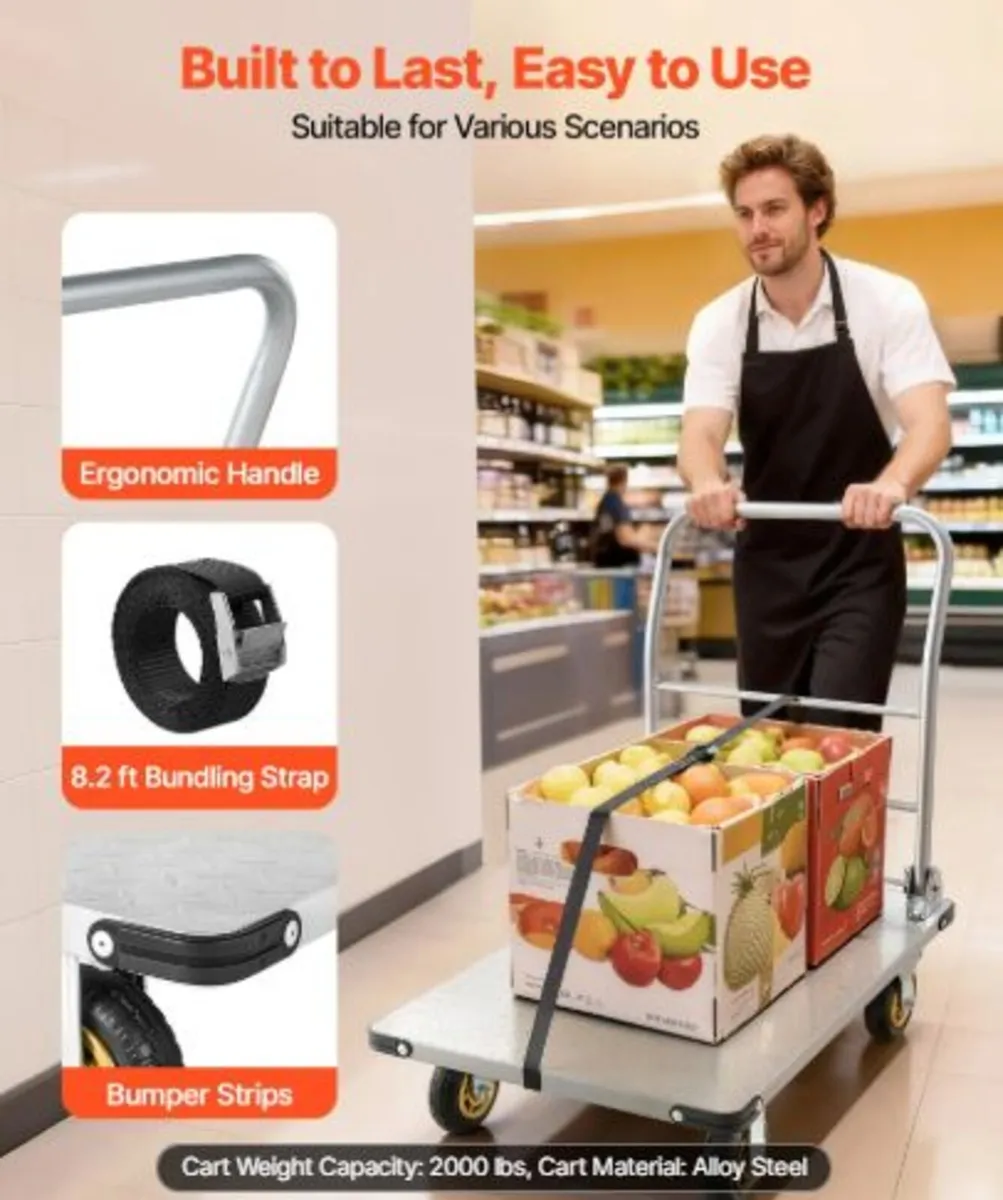 Platform Truck, 907.18 kg Capacity, Heavy Duty - Image 3