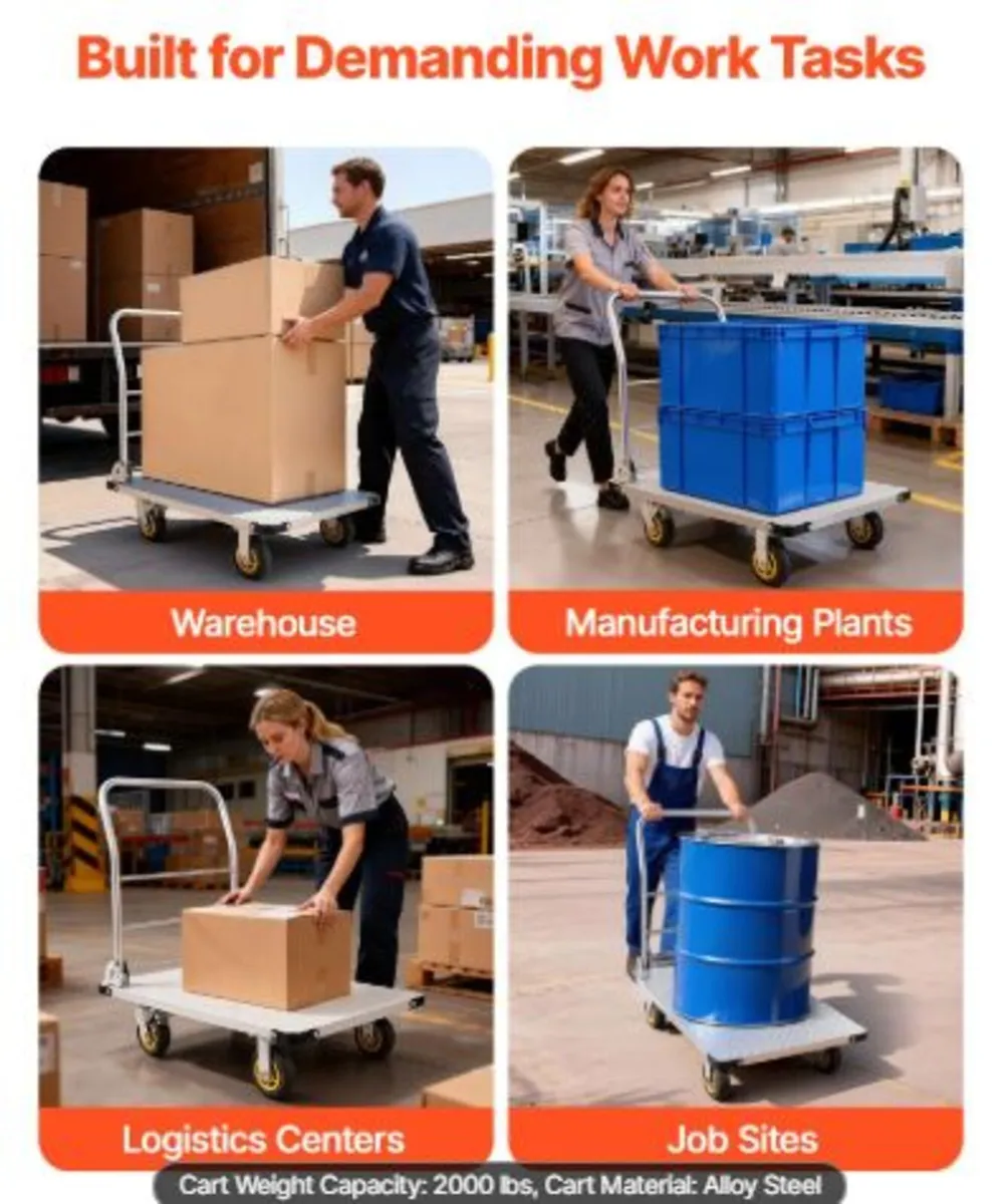 Platform Truck, 907.18 kg Capacity, Heavy Duty - Image 4