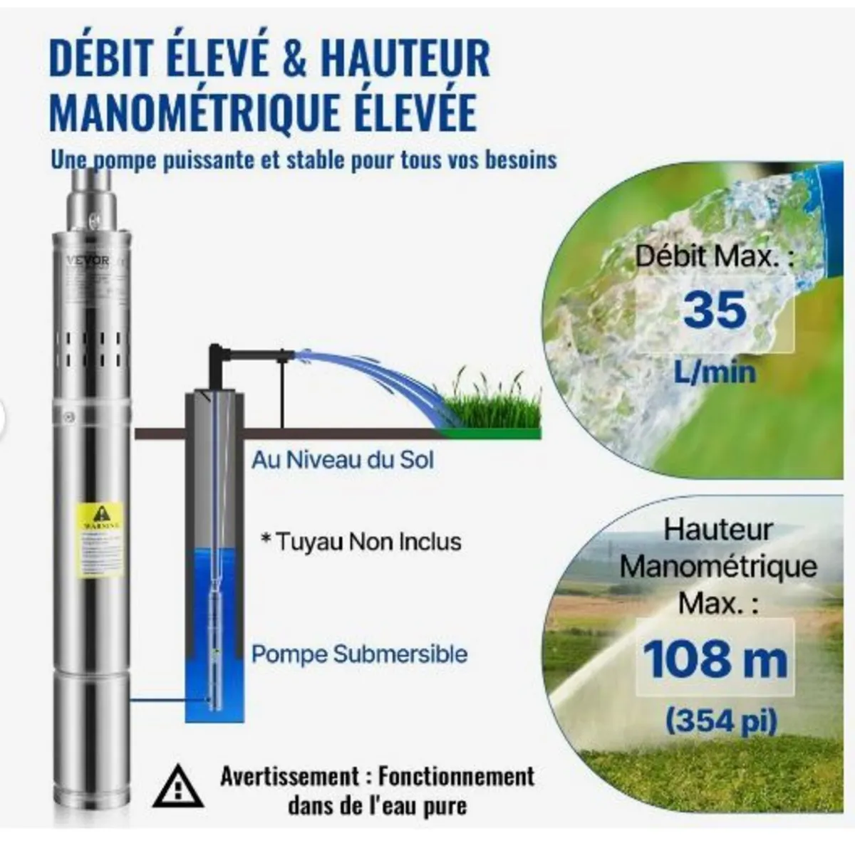 Deep Well Submersible Pump, 550W - Image 2