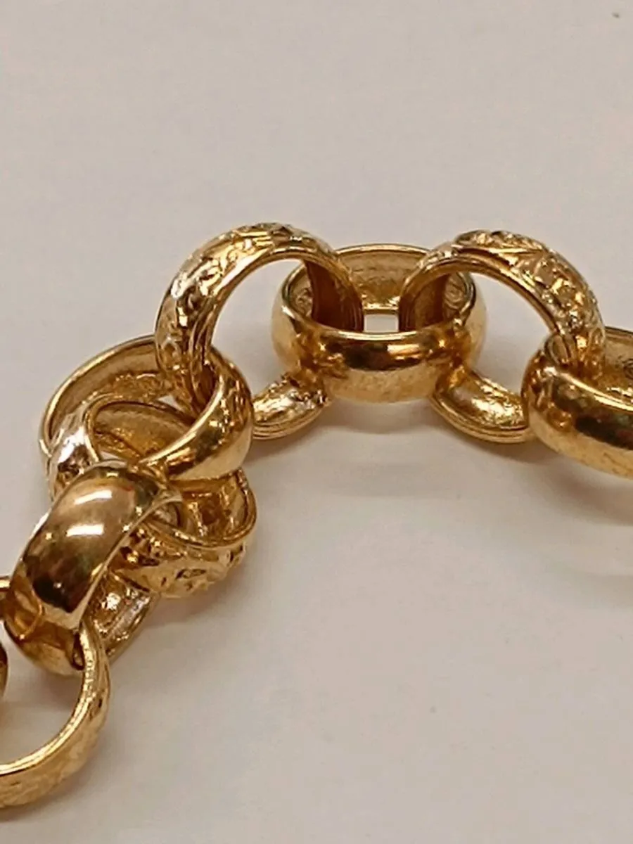 9k Yellow Gold Belcher Bracelet - Image 1