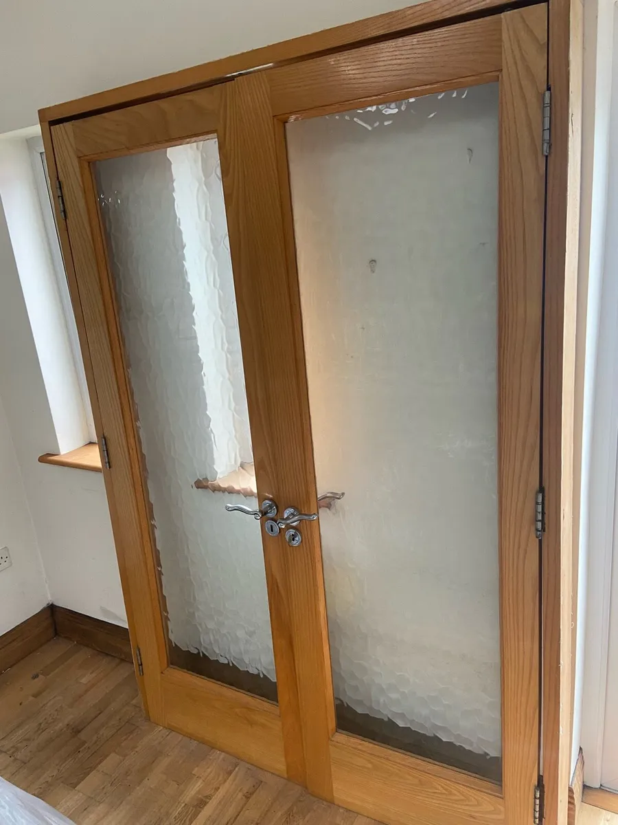 Double handmade ash doors and frame - Image 1