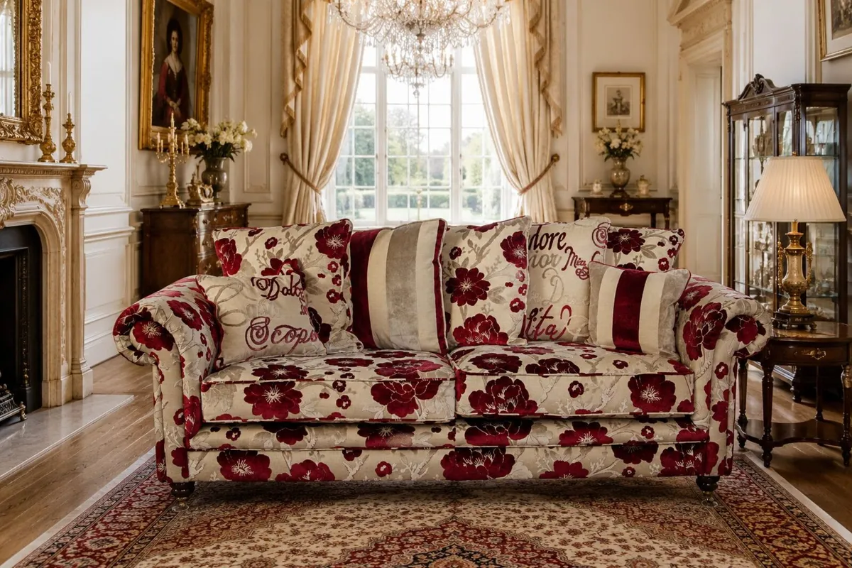 Napoli Grand – Luxury Floral 3-Seater Sofa