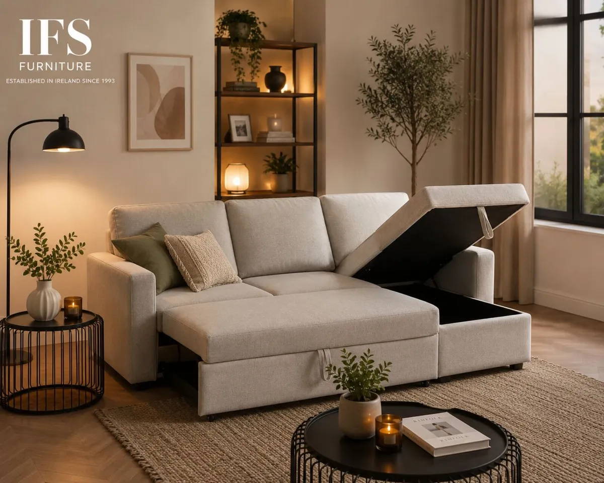 🔥 Chaise Sofa Bed with Storage –  Delivery avail - Image 2