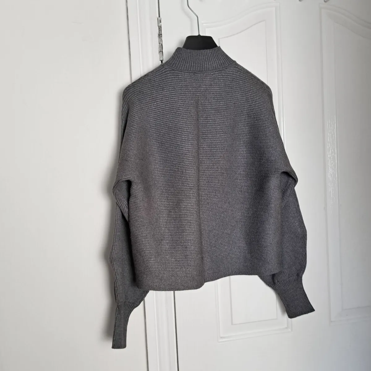 Bershka Grey High Neck Sweater Jumper Size XS - Image 4