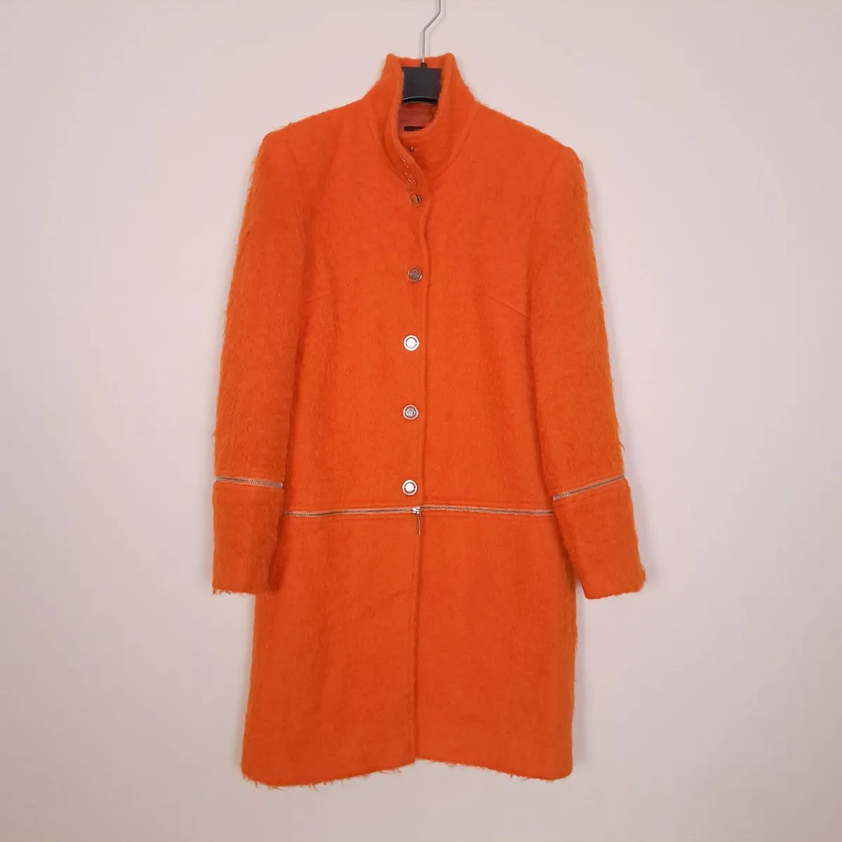 Tuzzi Orange Wool Boucle Overcoat 8UK/36EU - Image 1