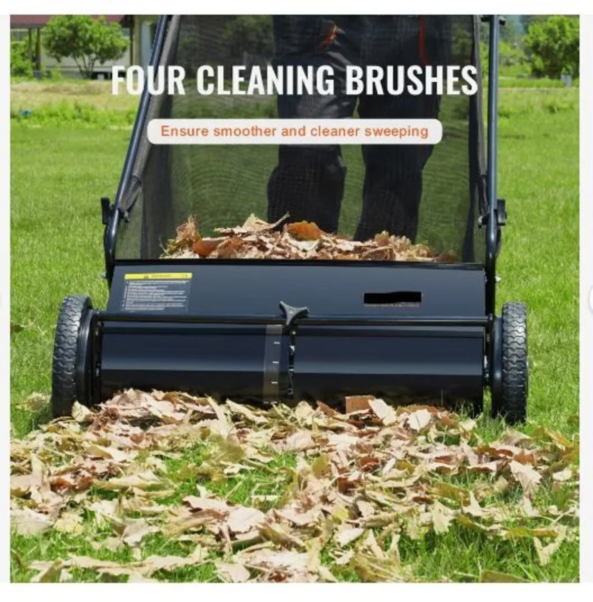 Push Lawn Sweeper, 26-inch Leaf & Grass - Image 3