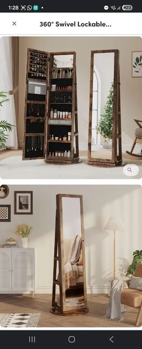 Mirror and jewellery cabinet, spins - Image 4