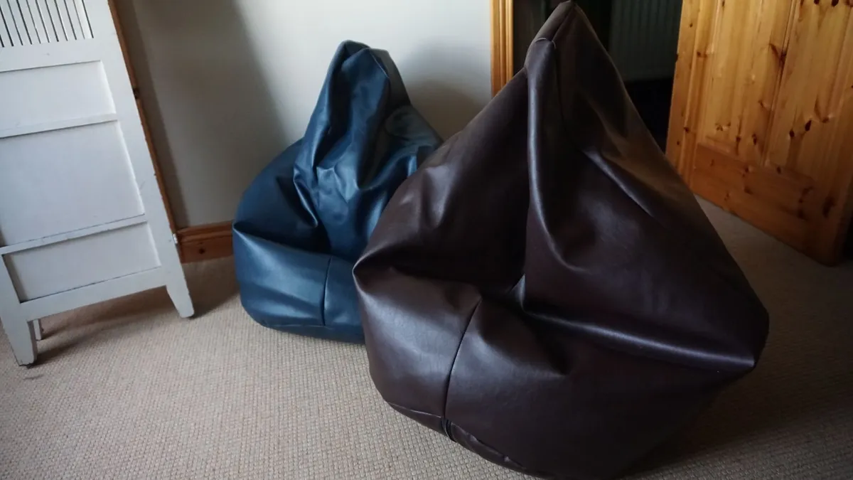2 x Leatherette Bean Bags MINT CONDITION - Image 1