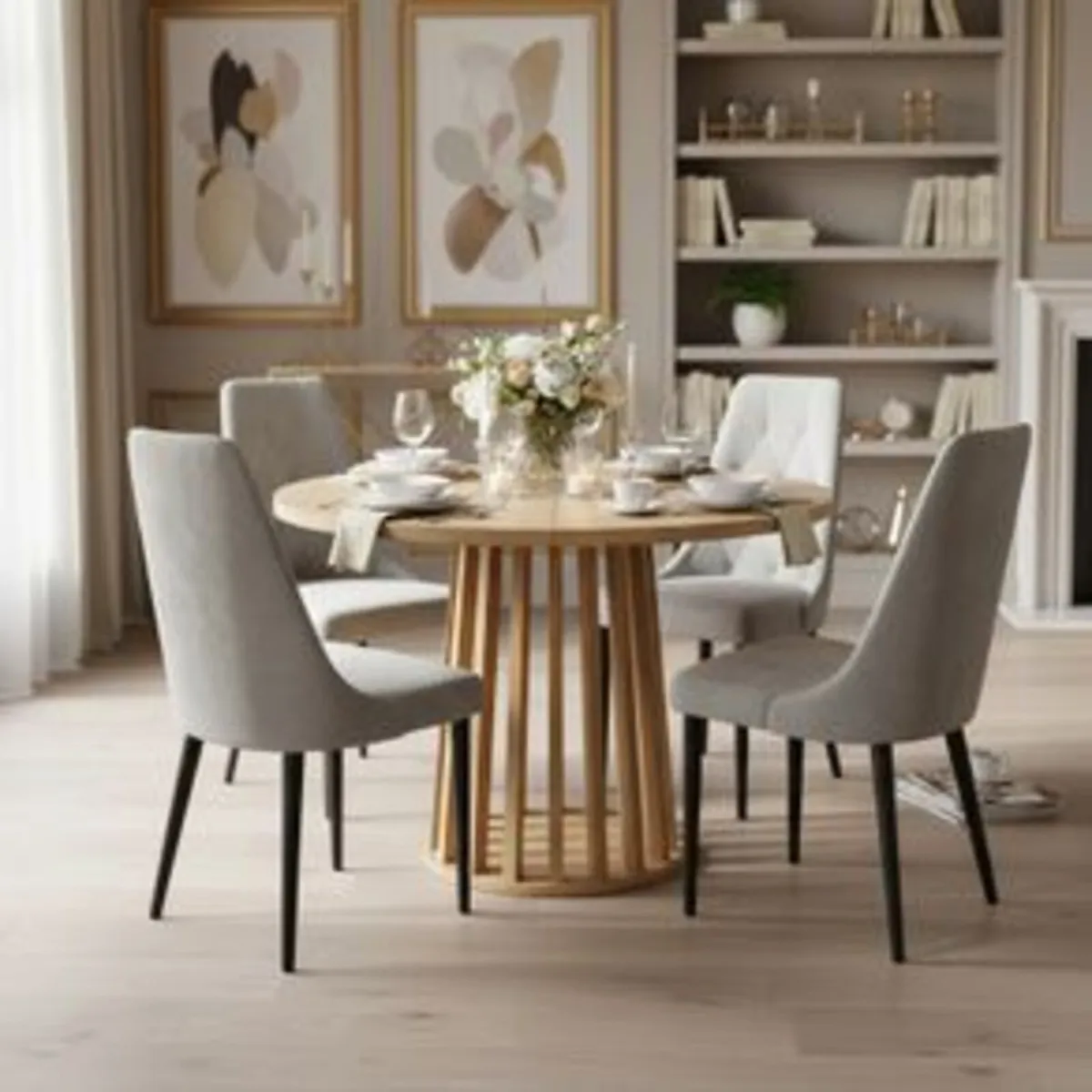 Tovo Extendable Round Table Laminated 100-140cm - Image 4
