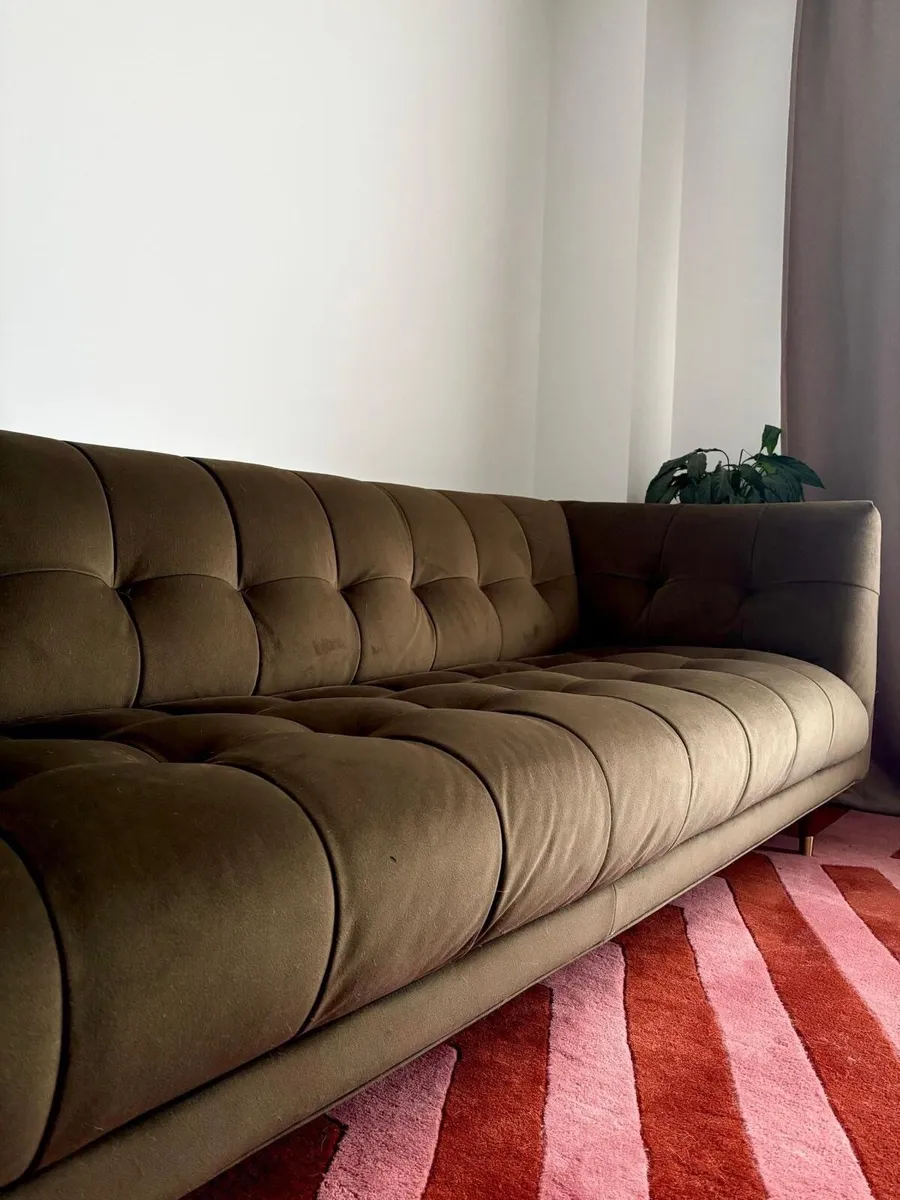 Olive Velvet Sofa - Image 2