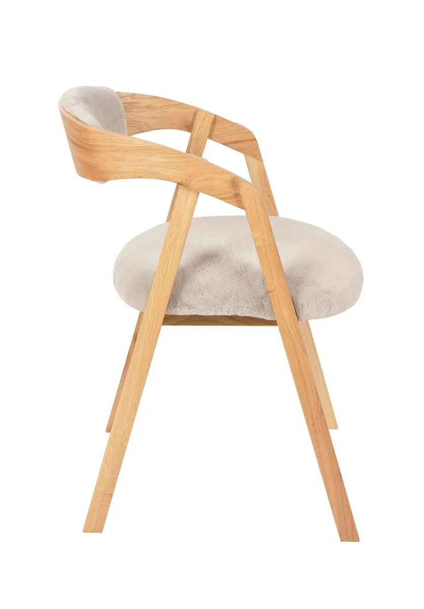 Oak Dining Armchair –  Plush Upholstered, Stackabl - Image 3
