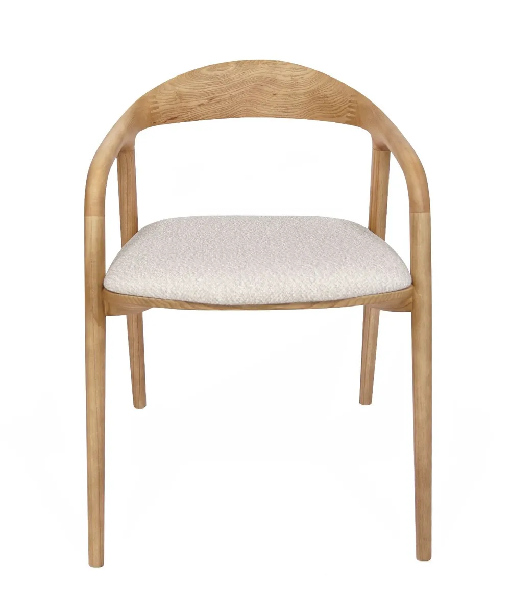 Nara Japandi Ash Dining Chair with Armrests Sculpt - Image 4