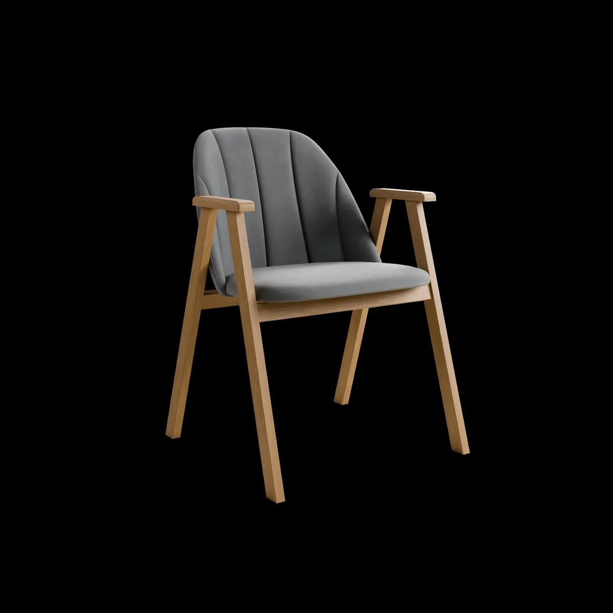 Velvet Upholstered Beech Dining Chair with Wooden - Image 2