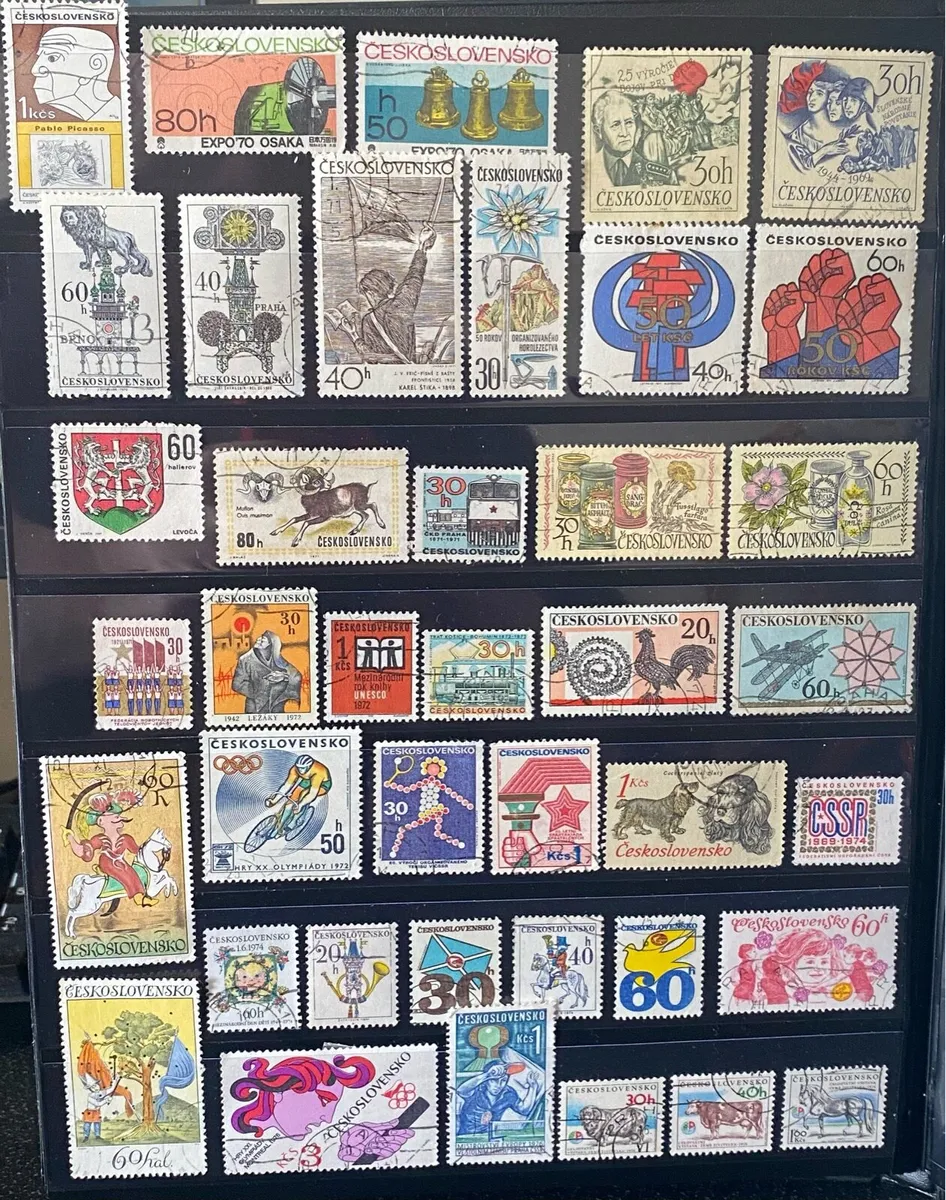 Czechoslovakian stamp lot - used - 60 stamps - Image 1