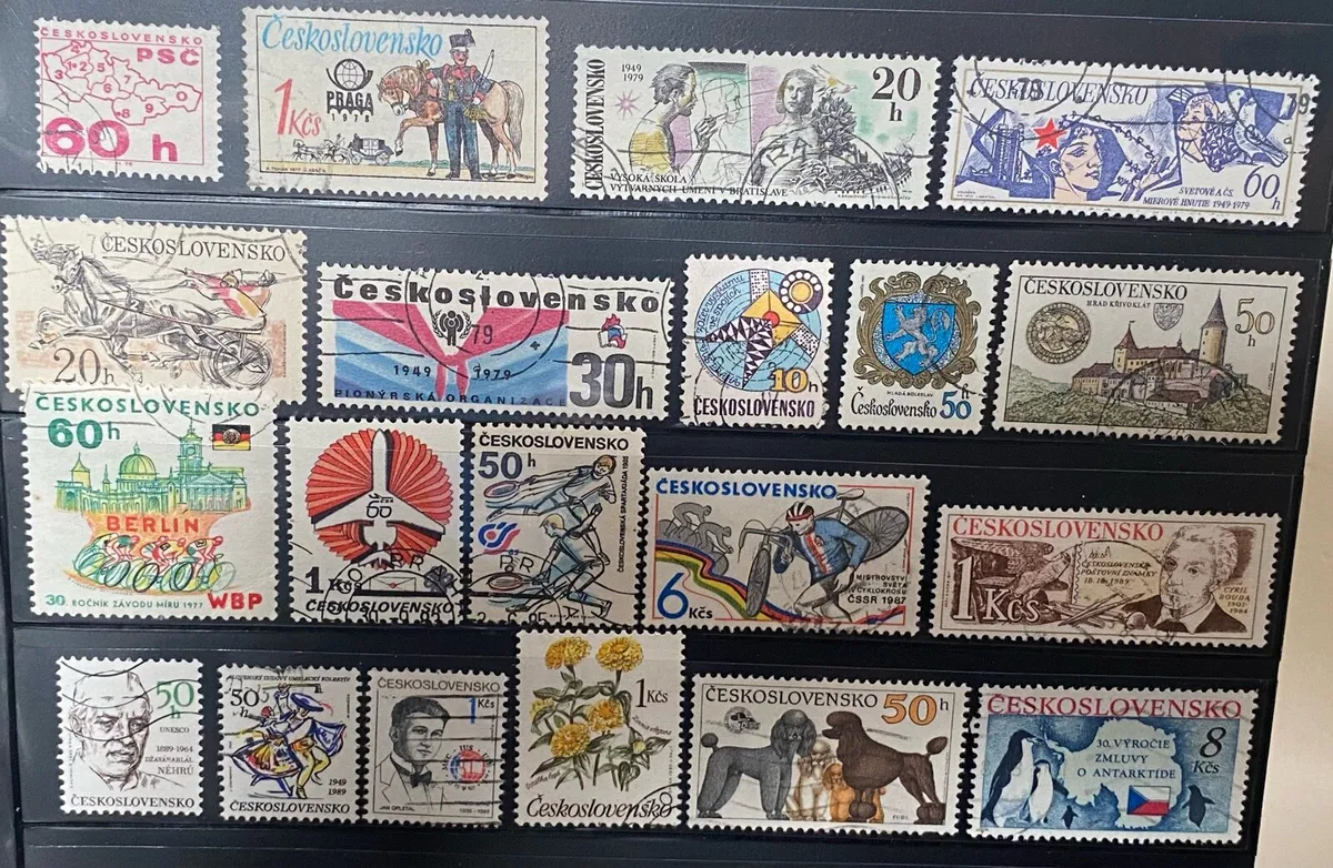 Czechoslovakian stamp lot - used - 60 stamps - Image 2