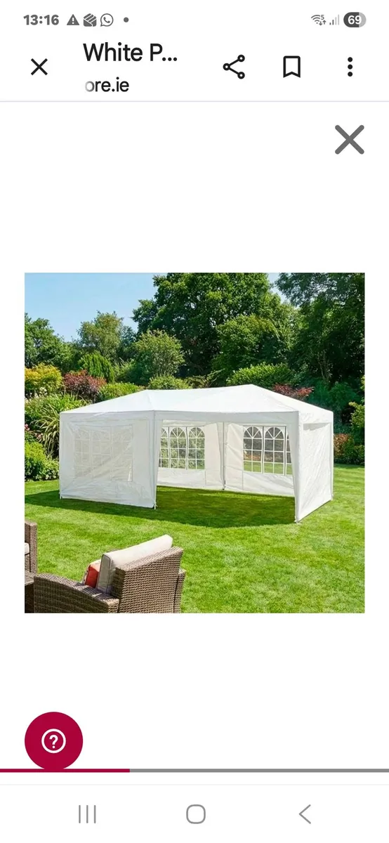 Markee Gazebo 5 walls white - Image 1