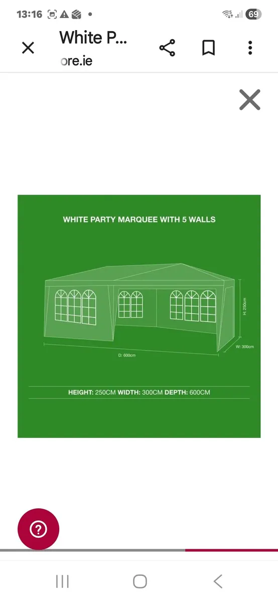 Markee Gazebo 5 walls white - Image 2