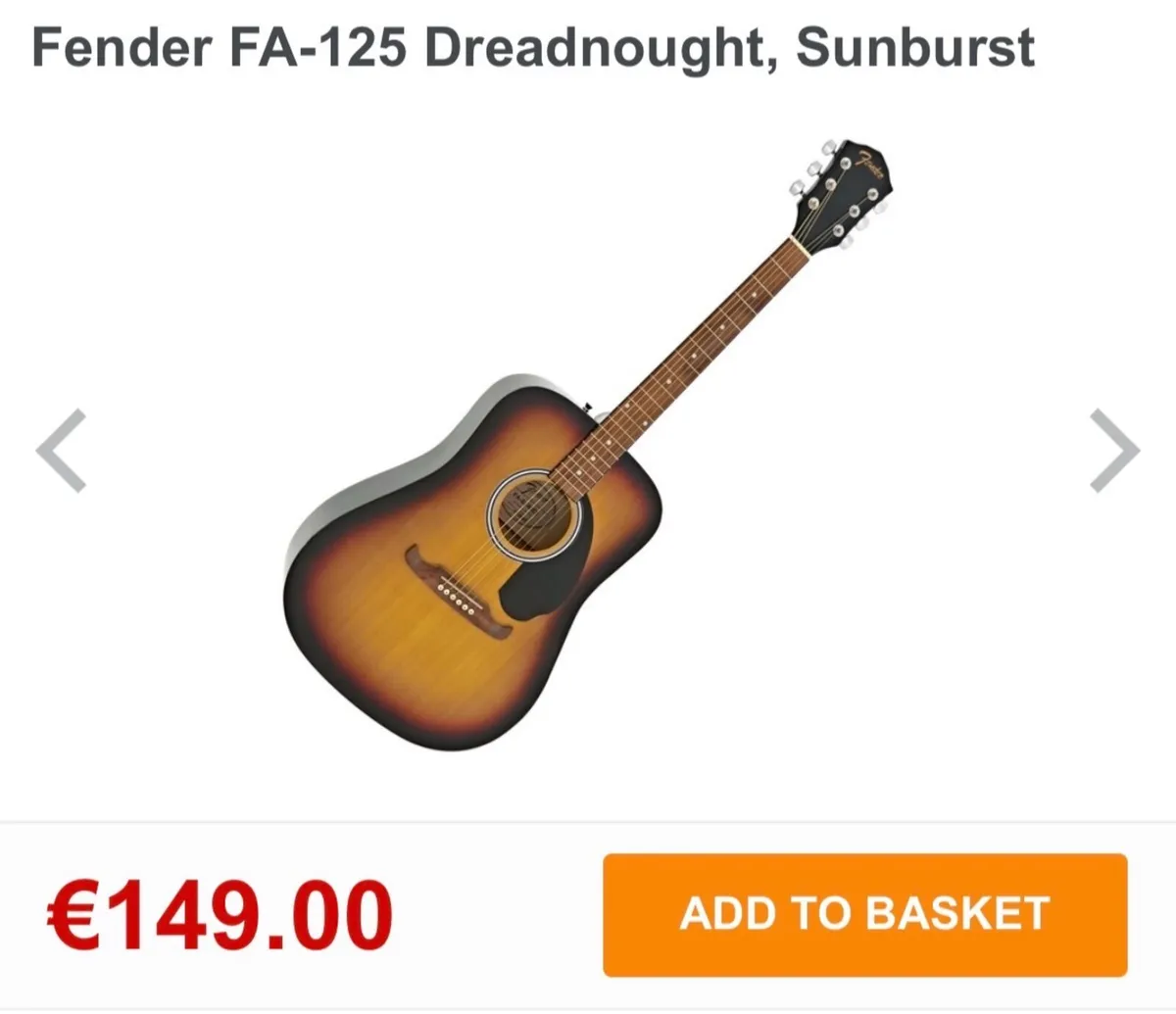Fender FA-125 Dreadnought, Sunburst - Image 3