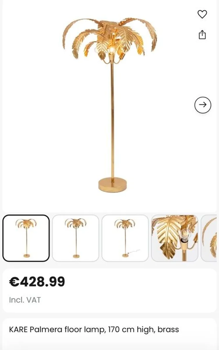 KARE Palmera floor lamp, 170 cm high - Image 1