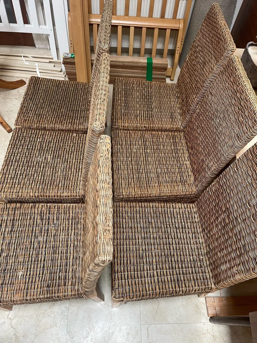 6 x Stunning Sturdy Wicker Kitchen Dining Chairs - Image 2